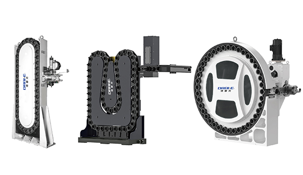 What types of tool magazines are used in horizontal machining centers?